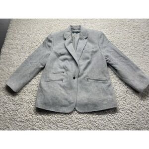 Lauren Ralph Lauren Herringbone Single Button Wool Blend Blazer Jacket Size 18W